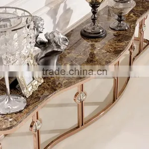 Luxury Marble Top Console Table With Crystal Decoration thumbnail-6