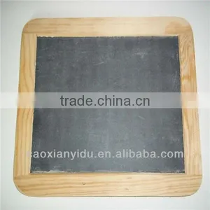 Black Slate Chalk Board Double Sided Natural Wood Frame thumbnail-1