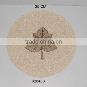 Round Place Mat Made in Glass Beads With Patterns Other Colours Also Available thumbnail-1