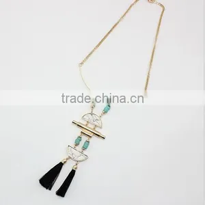 Cheap Turquoise Genuine Simple Gemstone Necklace Druze Tiny Crystals thumbnail-4