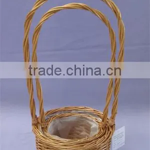 New Design Handmade Willow Flower Basket With Handle ,Good Quality thumbnail-1