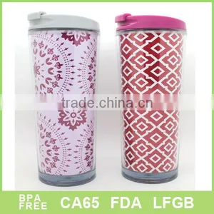 Double Wall Paper Insert Plastic Advertising Mug thumbnail-1