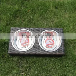 Nice Rattan Pet Bowl Feeders thumbnail-2