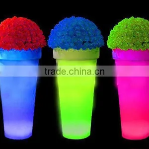 Cordless LED Garden Furniture Illuminated Round High LED Planter / Outdoor SMD LED Lighting Big Flowerpots With Remote Control thumbnail-5