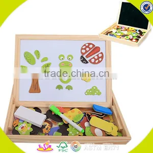Wholesale Multifunction Magnetic Wooden Easel Blackboard Top Quality Wooden Blackboard Wooden Double Sides Blackboard W12B060 thumbnail-1