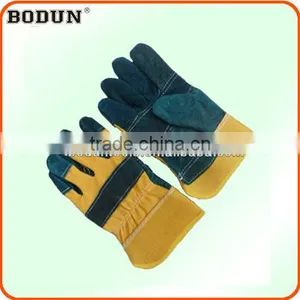 A2015 NEW Golden Cowhide Split Leather Patch Palm Glove thumbnail-1