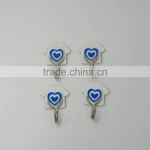 4pcs Durable Mini Adhesive Plastic/Metal Wall Hook With Sticker thumbnail-1
