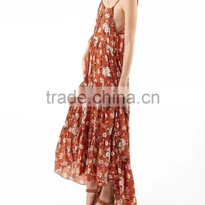 Gypsy Long Dress Chiffon New Style Women Maxi Dress With Full Tiered Skirt HSd5174 thumbnail-3