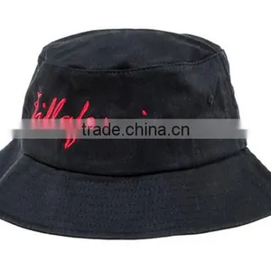 2015 New Design OEM 100% Cotton Black Bucket Hat thumbnail-2