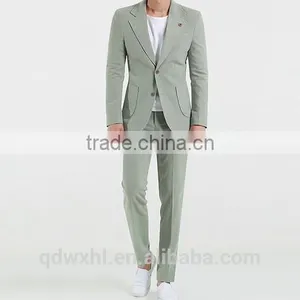 Made to Measure One Button Light Green Blazers Business Man Suit thumbnail-1