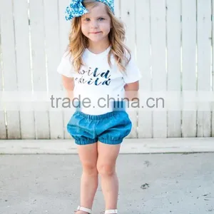 New Fashion Sky Bule Baby Bloomer Elastic Kids Pants Wholesale thumbnail-1