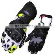 Black Motobike Racing Leather Gloves thumbnail-1
