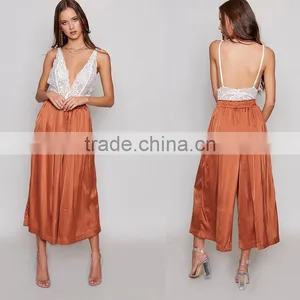 Newest Spring Summer Satin Wide Leg Floaty Pants for Women thumbnail-6