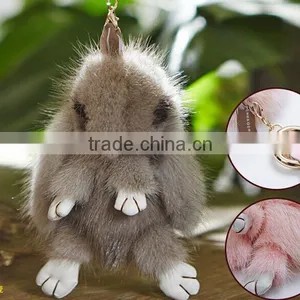 High Quality Mink Fur Rabbit Shape Keychain/mink Fur Keychain thumbnail-6
