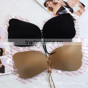 Adhesive Cloth Bra With Drawstring Push up Deep V Cleavage Maker Strapless Bra Miracle Cleavage Bra Perfect Curve thumbnail-1