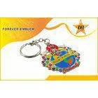 Hard Enamel Metal Promotional Keychains Silver Imitation For Business Gifts thumbnail-1