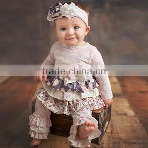 Mustard Pie New Design Boutique Kids Romper Fall Winter Toddler Baby Girl Romper thumbnail-4