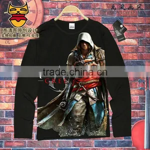 Wholesale Assassin's Creed QMilch Unisex Long Sleeves Anime Cosplay Fancy Tshirts thumbnail-2