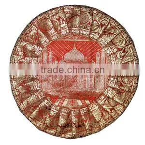 Round Throw Designer Silk Cushion Covers thumbnail-1