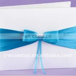 Elegant Blue Satin Knot Design Wedding Guest Book Souvenirs thumbnail-1