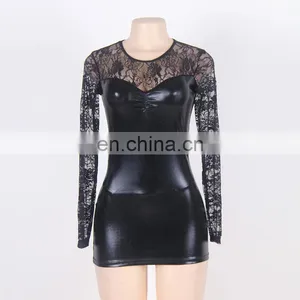 Hot Selling Black Color Sexy Leather Lingerie thumbnail-3