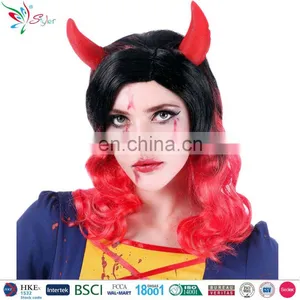 Classical Style Devil Horn Synthetic Fibre Wigs Ombre Party Carnival Wig thumbnail-1