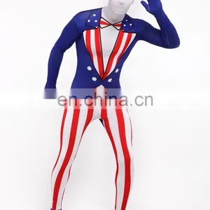 Full Body American Morph Suit Flag Lycra Zentai Halloween Party USA Costume thumbnail-1