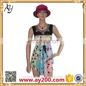 Wholesale Newest Design Dress Rainbow Chiffon Short Dress Print Dress thumbnail-2