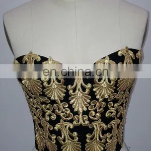 S-3052 Latest Embroidery Black Training Women Corset thumbnail-1