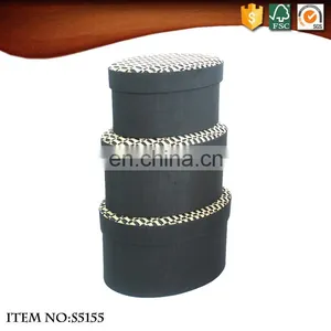 Oval Black and White Lace TC Fabric Doll Toy Clothes Jewelry Daily Sundries Storage Box With Black Lid thumbnail-5