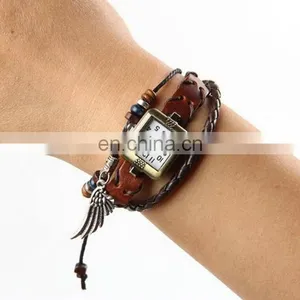 Ladies Women Fashion Stainless Steel Genuine Charm Lretro Genuine Leather Watch thumbnail-2
