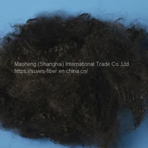 1.2d X 44mm Dope Dyed Black Virgin Polyester Staple Fiber thumbnail-1