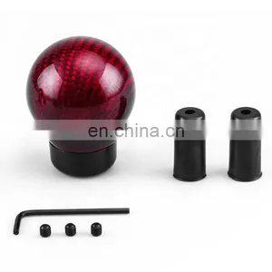 Universal Carbon Fiber Car Gear Shift Knob Shifter Lever Round Ball Shape thumbnail-1
