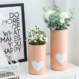 Heart-Shaped Small Creative Ceramic Vase Soft Candelabrum Decoration For Living Room thumbnail-5