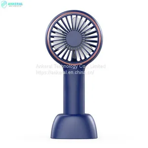 Double Use Portable Hand-held Mini Fan 3 Level Speed Rechargeable Mini Desk Fans thumbnail-1