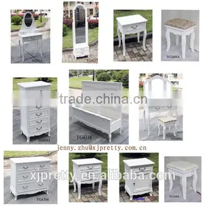 White Bedroom Furniture Dressing Table Set/chest/mirror Stand/bedside/lamp Table thumbnail-1