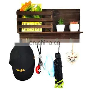 Wall Hanging Over Toilet Showroom Kitchen Floating Decorative Wood Bamboo Shelves Bathroom Organizer for Storage thumbnail-2