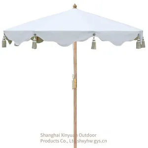 Wooden Garden Umbrella With Double Pulleys and Ropes for Swimming Pools, Luxurious and Large Outdoor Umbrella thumbnail-5