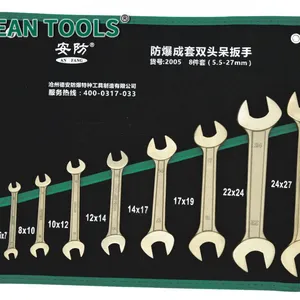 Non Sparking Double Open End Wrench Set 6pcs 5.5*7-22*24 mm Aluminum Bronze Alloy Suitable for Explosive Environments thumbnail-5