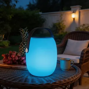 Modern Design LED Music Table Lamp Rechargeable Cordless Remote Control Dimmable Ambient Light thumbnail-1