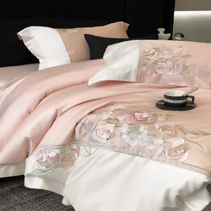 Wholesale 100% Cotton 4 Piece Bedding Set, Factory Direct Custom Printed Duvet Cover, Breathable Soft Bed Linen for Hotel & Home thumbnail-4
