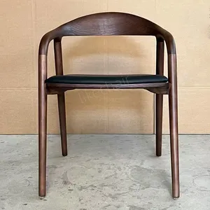 Antique Dinning Room Chairs Unique Simple Design Comfortable Restaurant Chair Walnut Solid Ash Wood Dining Chairs for Sale thumbnail-4