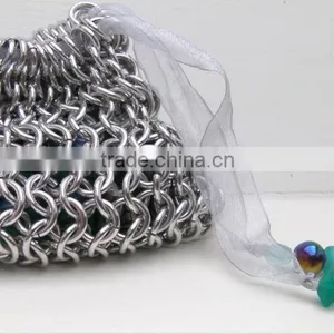 Stainless Steel DIY Chainmail Dice Bag, Fashion Travel Cosmetic Bag thumbnail-1