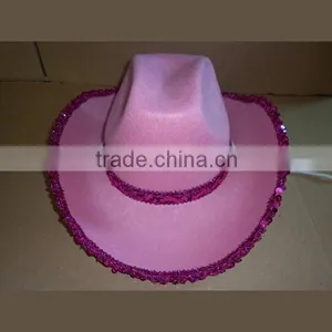 Wholesale Custom Cowboy Hat Non-woven Funny Party Hat With Wide Brim Black Silk Band Party Favors Cowboy Hats thumbnail-3