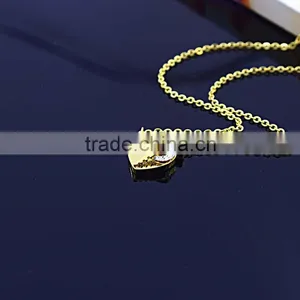 China 2016 New Gold Plated Steel Friendship Heart Necklace Supplier's Choice thumbnail-5