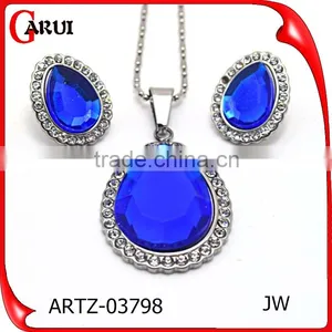 Charm Big Different Color Rhinestone Fashion Jewelry Set thumbnail-4