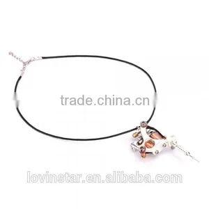 Fashion Golden/Silver Mini Toy Tattoo Machine Pendant With Long Chain thumbnail-6