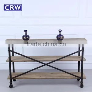 AF-901 Metal Frame Reclaimed Wood Furniture Pine Console Table Quality Choice thumbnail-5