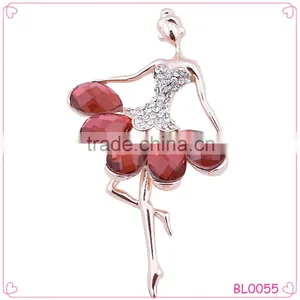 2016 Top Sale Lovely Beautiful Dancer Girls Alloy Crystal Brooch Fashion Ladies Jewelry Quality Choice thumbnail-1