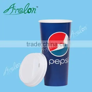Pepsi Cola Cold Drink Paper Cups With Lid thumbnail-1